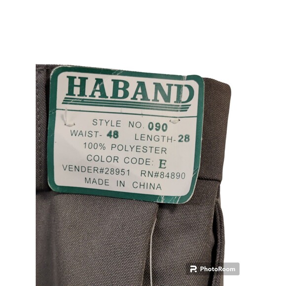 HABAND Men’s Dress Pants/ Gray/ Size 48x28 Polyester/ Flat Front - Picture 6 of 7